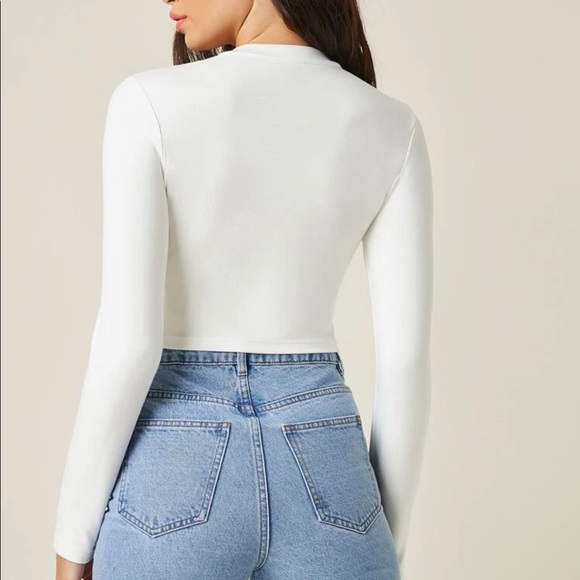 Minimalist 90s crop top long sleeve shirt redwood - Picture 8 of 9